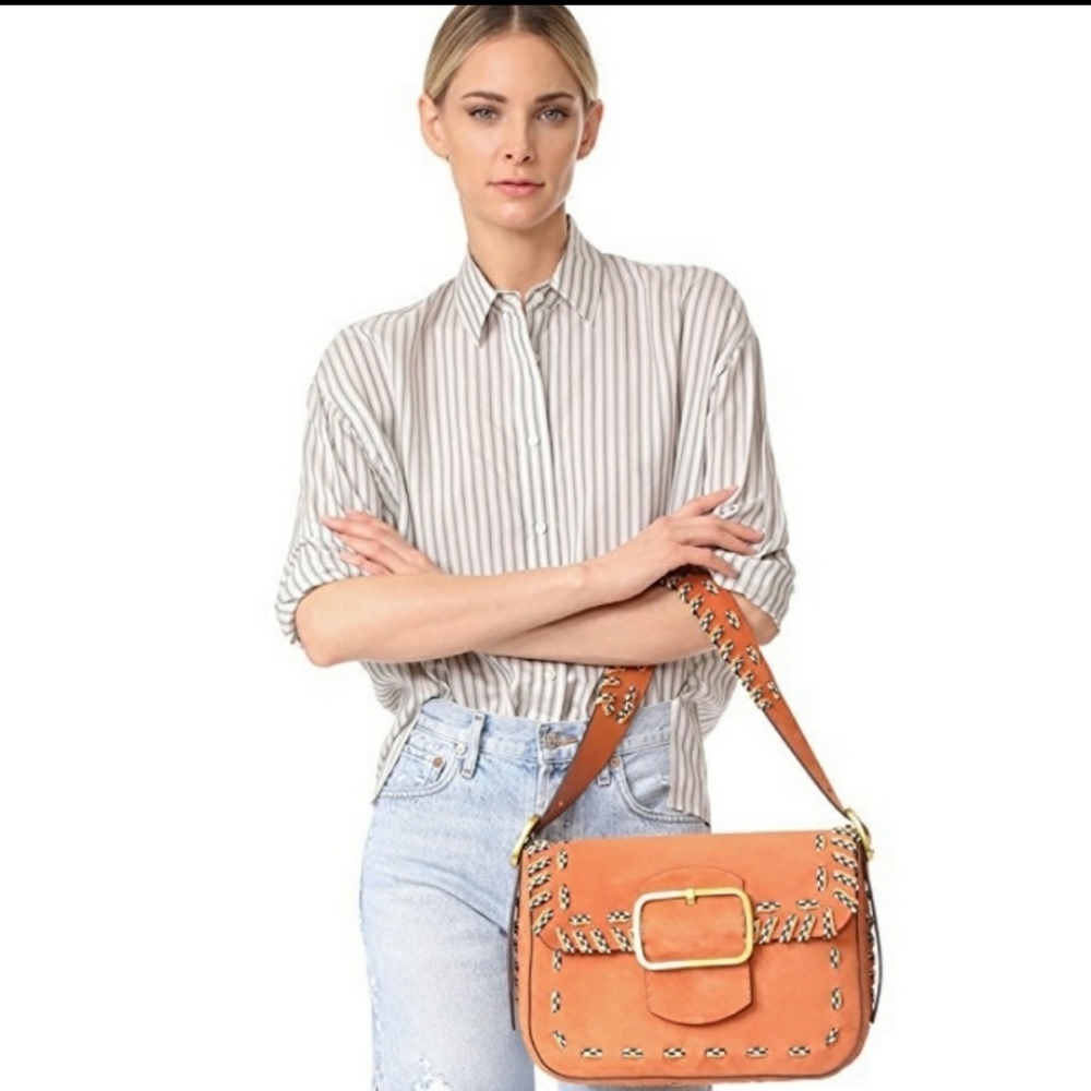 Tory Burch Sawyer Stitch Suede Handbag